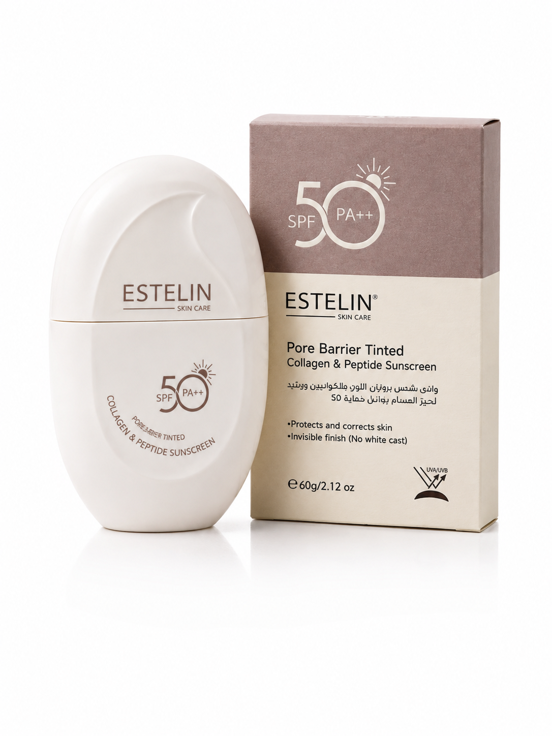 ضدآفتاب رنگی استلین SPF50 PA++ برند: ESTELIN مدل: Pore Barrier Tinted حجم: ۶۰ گرم
