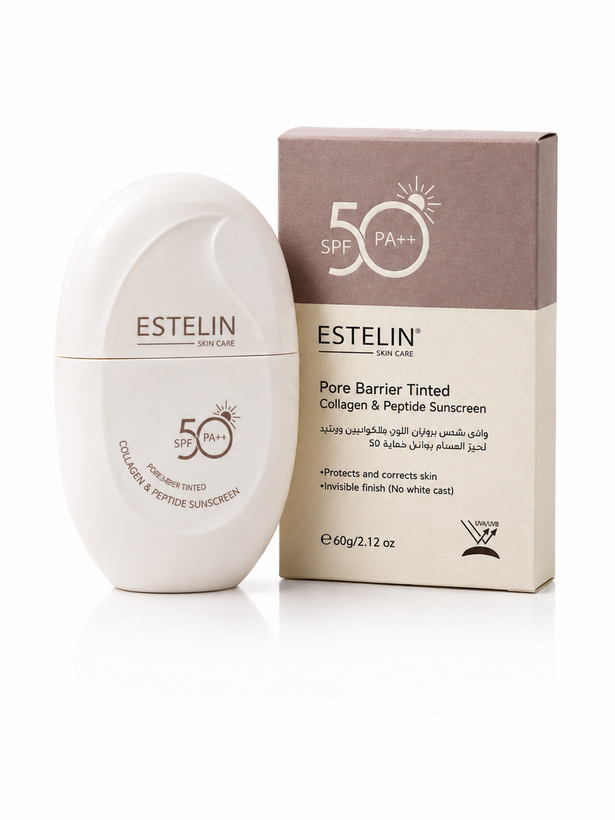 ضدآفتاب رنگی استلین SPF50 PA++ برند: ESTELIN مدل: Pore Barrier Tinted حجم: ۶۰ گرم